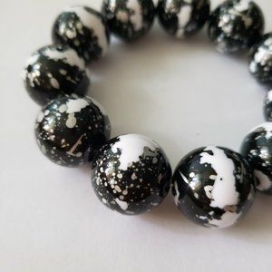 Large Splatter Paint Design Bead Bracelet